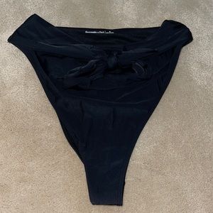 High Waisted Black Tie Bikini Bottoms